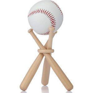 Baseball Stand Baseball Holders for Balls Display Wooden Baseball Bat Display